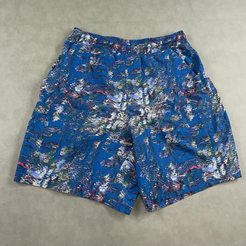 Lululemon Pace Breaker Shorts Mens Small S Blue Floral 7" Unlined Gym Running
